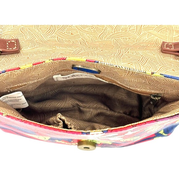 Sakroots Crossbody‎ Saddle Bag Purse Red Multi Color Floral Magnetic Clasp Fold - Picture 14 of 16